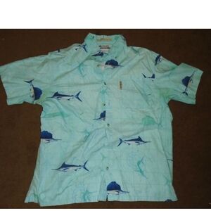 Columbia Marlin Sailfish Vented Button Front Shirt Men's L Large